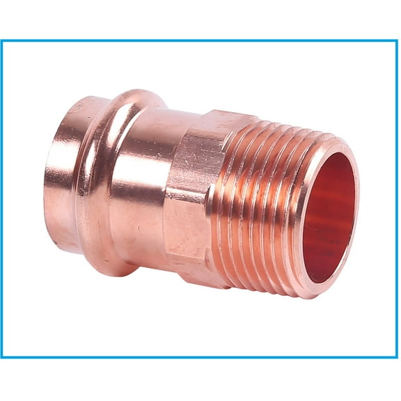 EZ-FLUID Plumbing 1-1/4" MIP x Press LF Copper Press Male Adapter Pressure Copper Fitting ProPress Male NPT x Press Connection for Residential,Commercial. (1 Pack)