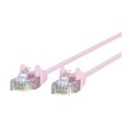 thumbnail image 1 of Belkin Slim - Patch cable - RJ-45 (M) to RJ-45 (M) - 10 ft - UTP - CAT 6 - molded, snagless - pink, 1 of 5
