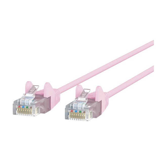 Belkin Slim - Patch cable - RJ-45 (M) to RJ-45 (M) - 10 ft - UTP - CAT 6 - molded, snagless - pink
