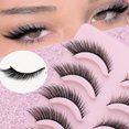 thumbnail image 1 of 5 Pairs Cat Eye Lashes Faux Mink Eyelashes Winged End Eye Elongated Eyelashes Natural long Manga Lashes Fake Lashes Makeup, 1 of 1