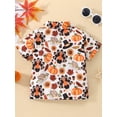 thumbnail image 3 of Douhoow Kid Boys Shirt Short Sleeve Turn Down Collar Pumpkin Santa Claus Print Tops, 3 of 9