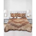 thumbnail image 3 of Beige Boho Twin Size Down Alternative Comforter, Lightweight Comforter Quilt Bedding Set with Pillow Shams Ethnic Modern Geometric Abstract Art Western All Seasons Bed Comforter Duvet Insert 68"x86", 3 of 7