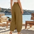 thumbnail image 5 of Womens Wide Leg Pants Drawstring Loose Baggy High Waisted Barrel Pants Summer Lounge Trousers with Pockets, 5 of 5