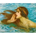 thumbnail image 2 of William Henry Margetson 14x12 Gold Ornate Wood Frame and Double Matted Museum Art Print Titled - A Little Sea Maiden, 2 of 4