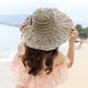 thumbnail image 4 of Sombrero de paja para mujer, de ala ancha, plegable, enrollable, para playa, para verano, 4 of 5