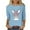 Light Blue, variant on Cavosen Happy Easter Womens Shirts Three Quarters Sleeves Summer Bunny Print Pullover Blouse 3/4 Sleeve Round Neck Holiday Tops Vacation Festival T Shirts Casual Dressy Black L