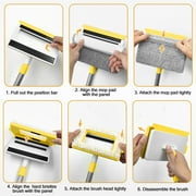 JEHONN Baseboard Cleaner Tool with Handle (Yellow)