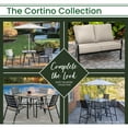 thumbnail image 5 of Hanover Cortino 5-Piece Commercial-Grade Counter-Height Dining Set with 4 Chairs, 38-in. Slat-Top Table, 7.5-ft. Umbrella and Stand, 5 of 11