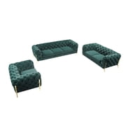 Divani Casa Quincey Transitional Velvet Accent Chair in Emerald Green