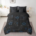 thumbnail image 2 of Feelyou Dreamy Stars Galaxy Bedding Comforter Set 7pcs for Kids, Glitter Constellation Queen Bedding Sets, Mystic Starry Sky Reversible Queen Sheet Sets, Ultra Soft Bedroom Decor, 2 of 7