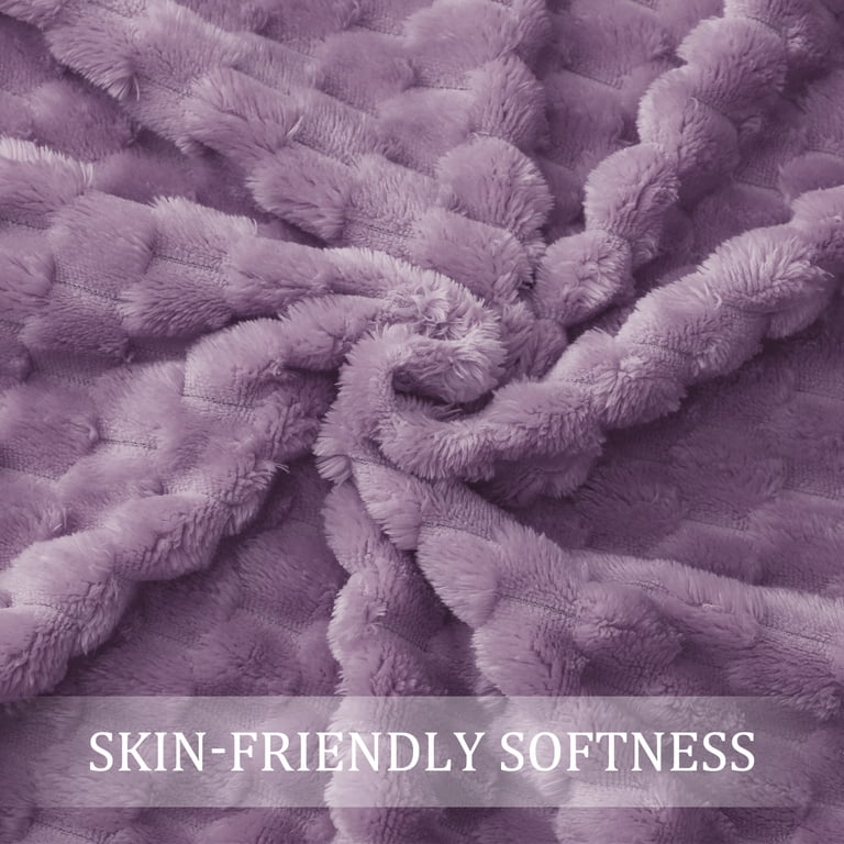 Exclusivo Mezcla King Soft Fleece Blanket, Grayish Purple photo 6