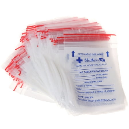 100 Pill Bags for Medication Resealable Zip Lock Medicine bags Travel Reminder (Best Medication For Flatulence)