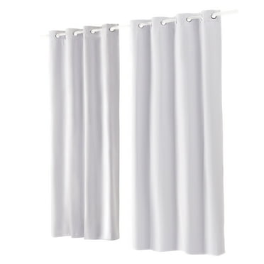 KFFKFF White Curtains, Set of 2 Panels, Each 52 Inches Wide and 84 Inches Long, Fully Light-Resistant Drapery, Triple-Layered, Equipped with Grommets, Suitable for Bedroom and Living Room Windows