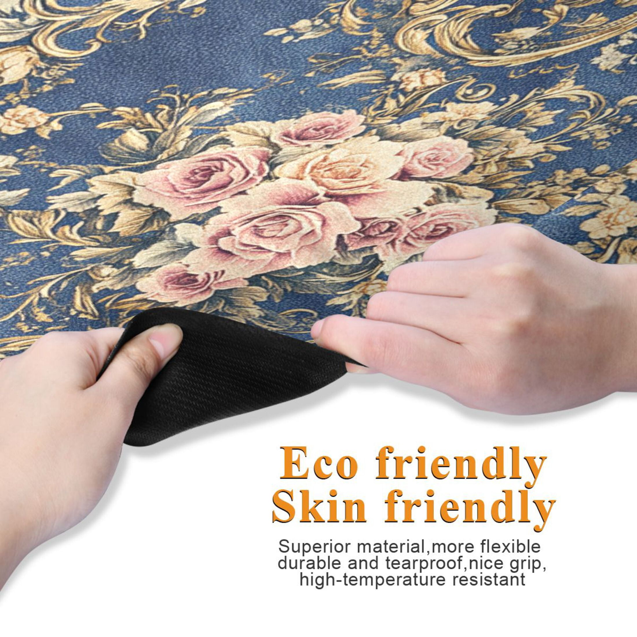 BZSMCE Yoga Mat Women Damask Of Floral Fitness Mat