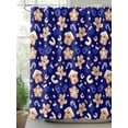 thumbnail image 2 of Christmas Blue Standard Shower Curtain Set, Waterproof Shower Curtains for Bathroom, Gingerbread Merry Xmas Snowflakes Holiday Washable Fabric Cloth Bath Curtain for Bathtub with Hooks 72x72 Inches, 2 of 6