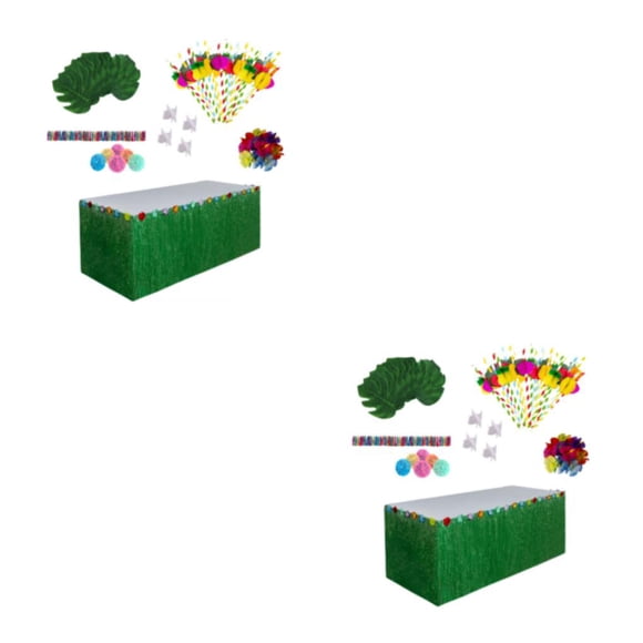Cateissary 1 juego hawaiano Luau decoración de fiesta de hojas de palma flores fruta piñas tema favores tipo Tipo 1 2Conjunto