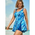 thumbnail image 3 of Swim 365 Women's Plus Size Side-Slit Swim Dress, 3 of 6