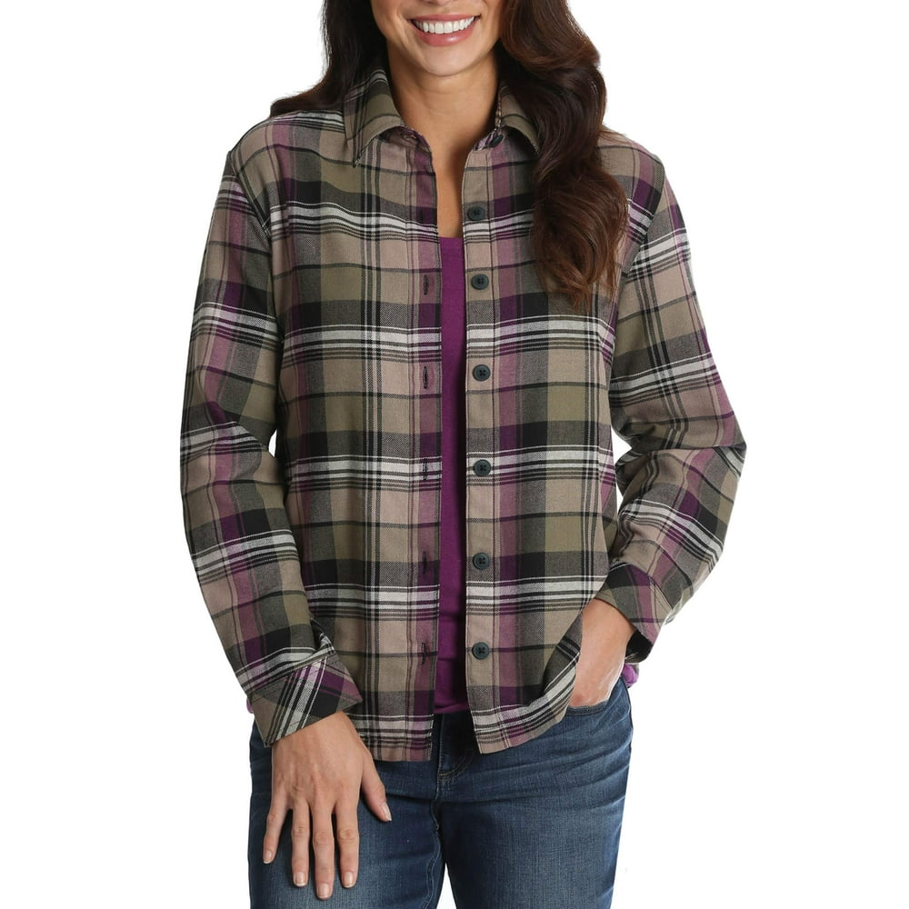 Lee Riders Lee Riders Women's Fleece Lined Flannel Shirt Walmart