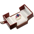 thumbnail image 2 of 14K Yellow Gold Diamond Natural Blue Sapphire Ring 3-Stone Oval 8x6mm with Pink Topaz, size 9, 2 of 4