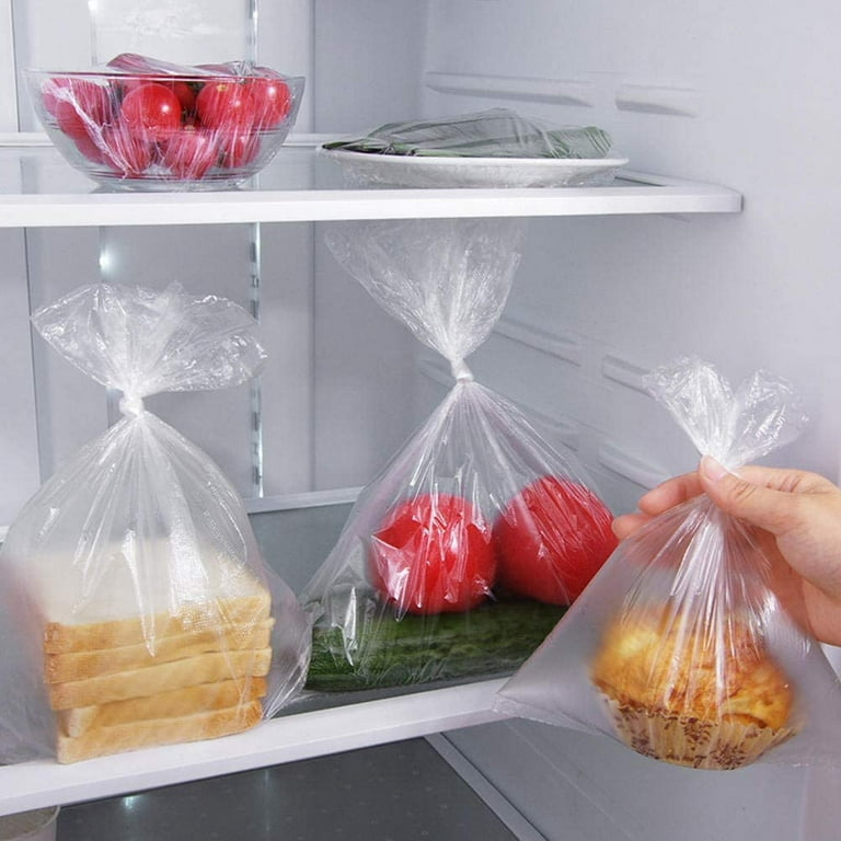 Large, Medium and Small Combination of Household Economical Plastic Produce Bag on A Roll, Clear Food Storage Bags for Bread Fruits Vegetable, 220