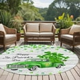 thumbnail image 5 of St. Patrick's Day Washable Area Rug&nbsp;5 ft Watercolor Green Truck Lucky Shamrocks Plant Hat Wood Grain Soft Round&nbsp;Rugs for Living Room, Non Slip Carpet for Bedroom&nbsp;Entryway Dining Room, 5 of 9