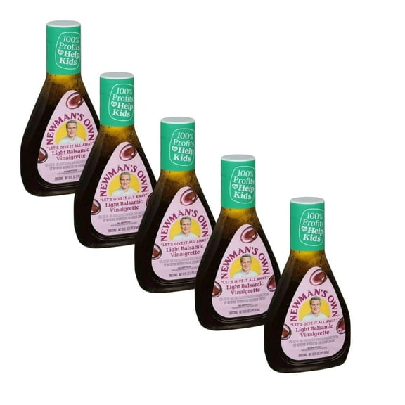 Newman's Own Salad Dressing, Light Balsamic Vinaigrette, 16oz bottle, Pack of 4