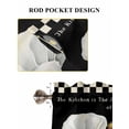 thumbnail image 7 of Chef Gnomes Kitchen Curtains 54 Inches length, Rustic Black White Paid Dessert Cake Cook Window Treatment Curtain Drapes, Decorative Window Curtains for Bedroom Cafe, 52"x54", 2 Panels, 7 of 7