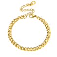 thumbnail image 1 of Pulsera de eslabones cubanos PROSTEEL de oro de 18 quilates 4.8 mm ajustable 16, 1 of 6