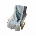 thumbnail image 4 of Whale Soft Flannel Fleece Blanket, Big Happy Whale with Ornamental Striped Waves with Motto Artwork Print, Cozy Plush for Indoor and Outdoor Use, 60" x 80", White Dark Blue and Blue, by Ambesonne, 4 of 6