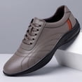 thumbnail image 6 of Men's Perforated Leather Walking Shoes Breathable Non Slip Cushioned Sole Lace Up Casual Daily Sneakers, 6 of 6