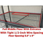 LARGE Dexlue Full Double Unit Two Story Small Animal Critter Rolling Cage Ferret Habitat Mouse Rat Gerbil Home Guinea Pig House Tight 1/2-inch Wire Spacing Chinchilla Sugar Glider Hedgehog