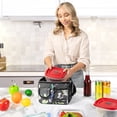 thumbnail image 6 of OPUX Insulated Lunch Box for Men Women Kids, Leakproof Reusable Lunch Bag Cooler for Work School Office, Soft Thermal Lunchbox Tote with Shoulder Strap for Boys Girls Adults, Floral Grey, 14 Can/8L, 6 of 9