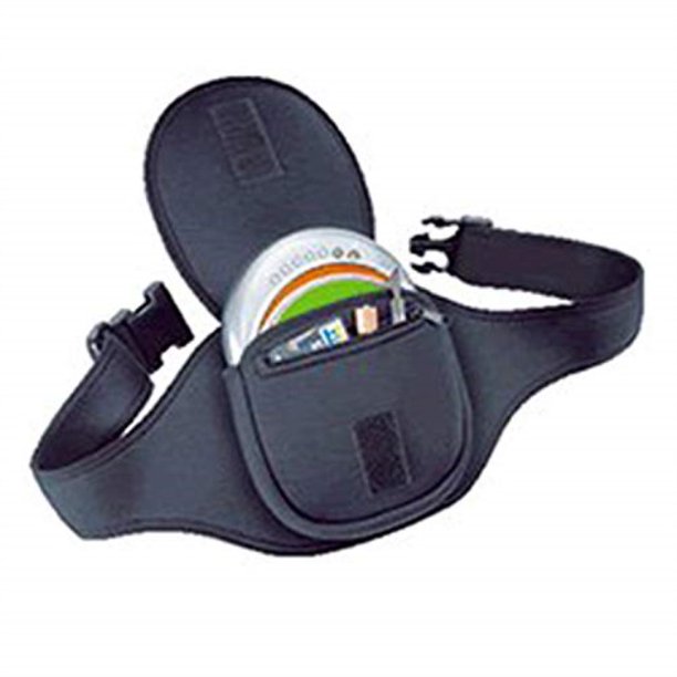 deluxe portable cd player holder case with belt black for exercise