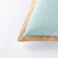 thumbnail image 2 of HIG Set of 2 Aqua Throw Pillow Covers Farmhouse Burlap Trimmed Cushion Cover, 20" x20", 2 of 8