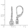 thumbnail image 3 of 925 Sterling Silver Rhodium-plated 5mm CZ Leverback Earrings; for Adults and Teens; for Women and Men, 3 of 3