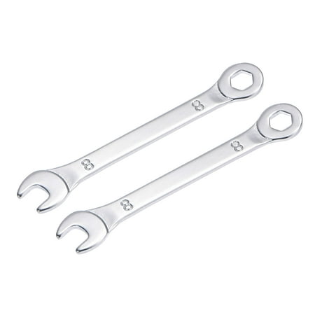 

Uxcell Thin 6-Point Combination Wrench Metric Mirror-Chrome Plated High Carbon Steel 8mm 2 Pack