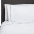 thumbnail image 2 of Melange Home Home Sweet Home Collection 600 Thread Count Cotton 2 Stripe Embroidery Bed Sheet Set Grey Standard Pillowcase (set of 2), 2 of 5
