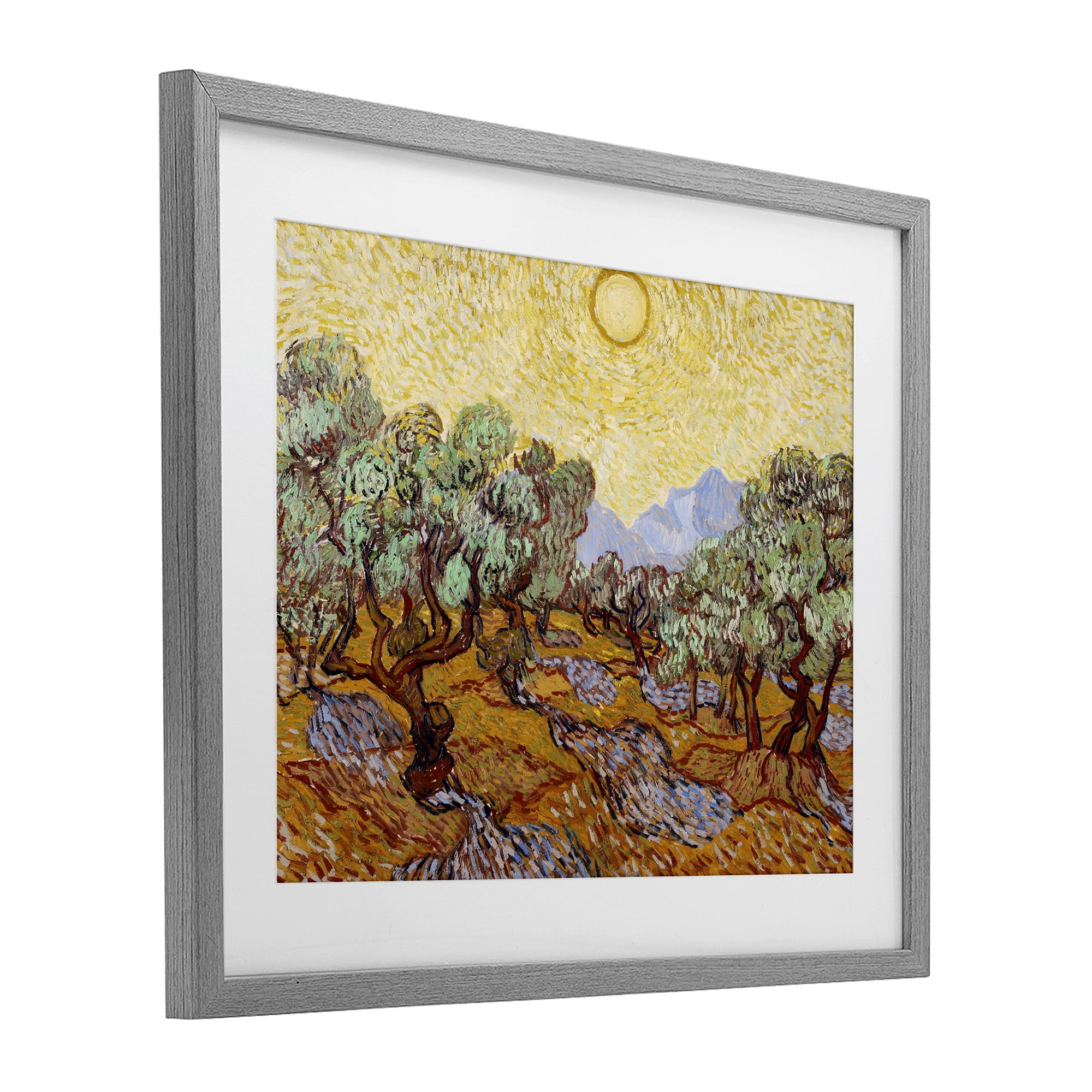 Stupell Industries Olive Trees Van Gogh Gray Framed Print Under Glass, design by Vincent Van Gogh