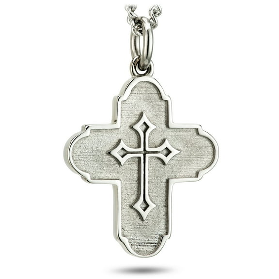 Women's Stainless Steel Fearless Cross Necklace- Psalm 56:3-4 by Shields of Strength