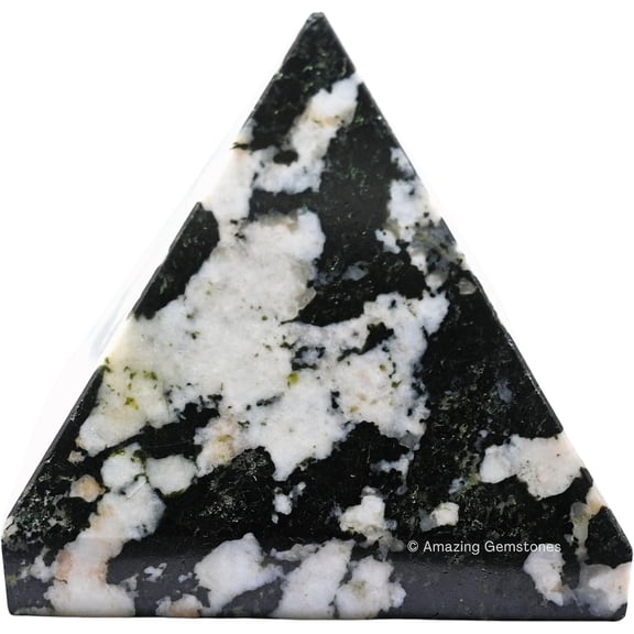 Black and White Tourmaline Pyramid Crystal Healing Stones - 1" Inch