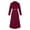Wine, variant on Women's Elegant Maxi Dresses Dressy Casual Half Button Collared V Neck Long Sleeve Shirt Dresses Comfort Loose Fit Business Work Office Dresses