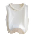 thumbnail image 1 of DXOUPM Camisole pour Femmes Tricotée Sans Manches Polyvalente Confortable Veste Chandail, 1 of 3