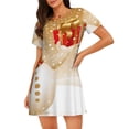 thumbnail image 1 of Disketp Christmas Snowman Gift para Camisón Corto de Manga Corta para Mujeres, Camisón Cómodo con Escote Redondo, Bonito y Confortable, 1 of 6