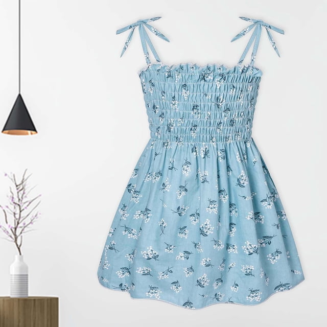 DPTALR Robe d'Été Sans Manches pour Bébé Fille, Imprimé Graphique, Vêtements pour Enfants