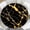 Black Gold, variant on Fitted Round Tablecloth, Elastic Edge Design,Suitable for Round Tables Ranging from 36 in to 44 in,Round Outdoor Tablecloth,Gothic Style/Starry Moon,Easy Clean & Stain Resistant