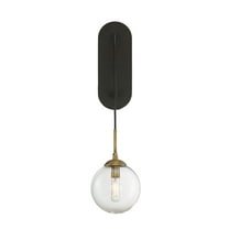 Fulton 1-Light Wall Sconce in English Bronze and Warm Brass
