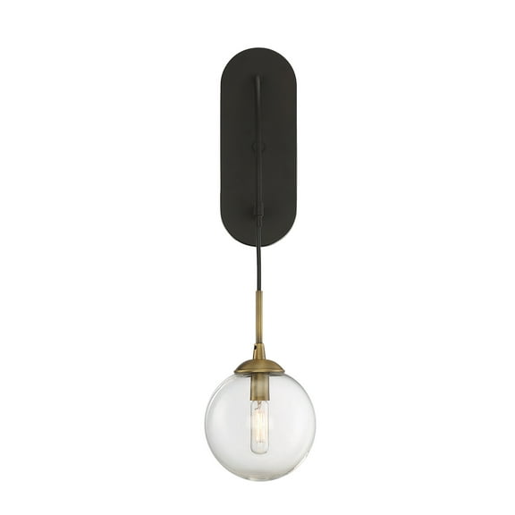 Fulton 1-Light Wall Sconce in English Bronze and Warm Brass