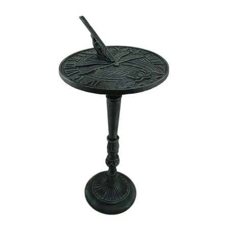- Verdigris Finish Cast Iron Dragonfly Sundial W/ Pedestal Garden