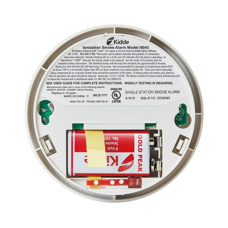 (2 pack) Kidde Fire Sentry Micro Profile 3 Year Smoke Alarm, 9 Volt Battery