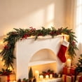 thumbnail image 4 of Qwtwty 6 ft Christmas Decorations Artificial Garland, Faux Pines Needle Garland for Mantle Stairs Railing Fireplace Indoor Outdoor Xmas Decor, 4 of 8